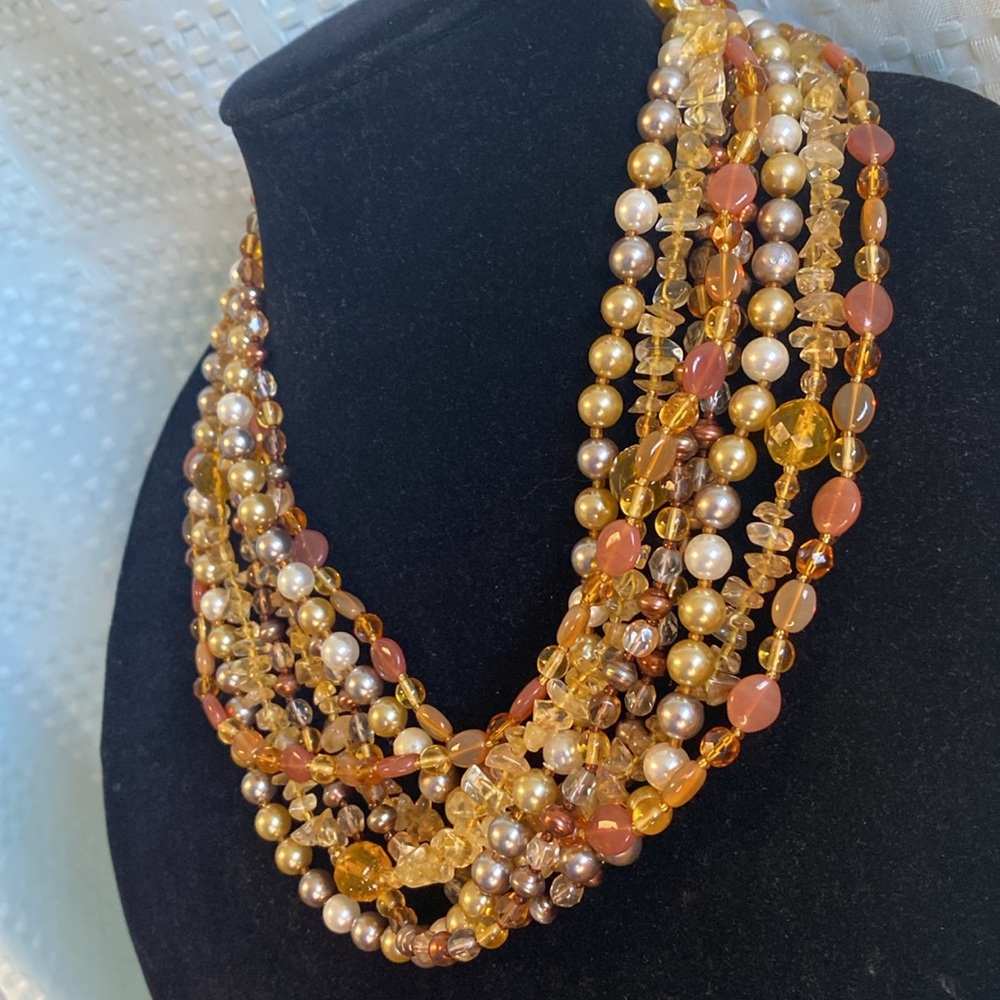 Joan Rivers Czech Glass Faux Pearls Multi Stand Necklace - Picture 4 of 17